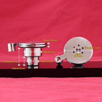 Inverted Double Cylinder Flat Chastity Cage Allen Wrench Lock, F3152