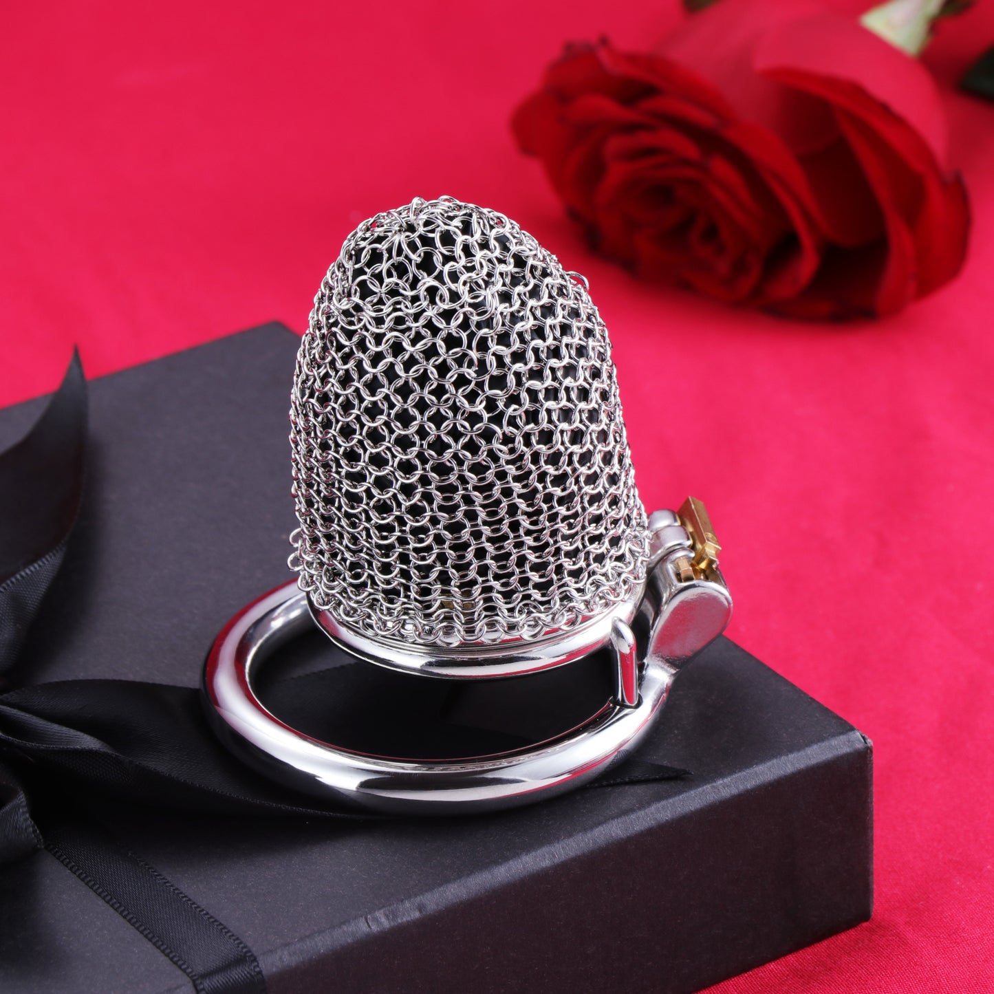 Small Metal Mesh Chastity Cage, F3197