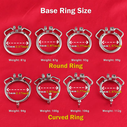 Base Rings for FRRK Chastity Cage (With Ears & Hook) That Fit Internal Side Slide Lock System Only, K03