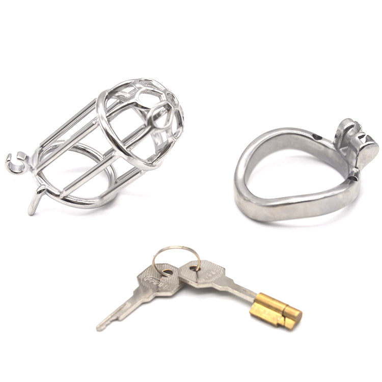 Male Chastity Full Steel Lock-Cock Penis Cage, F3010