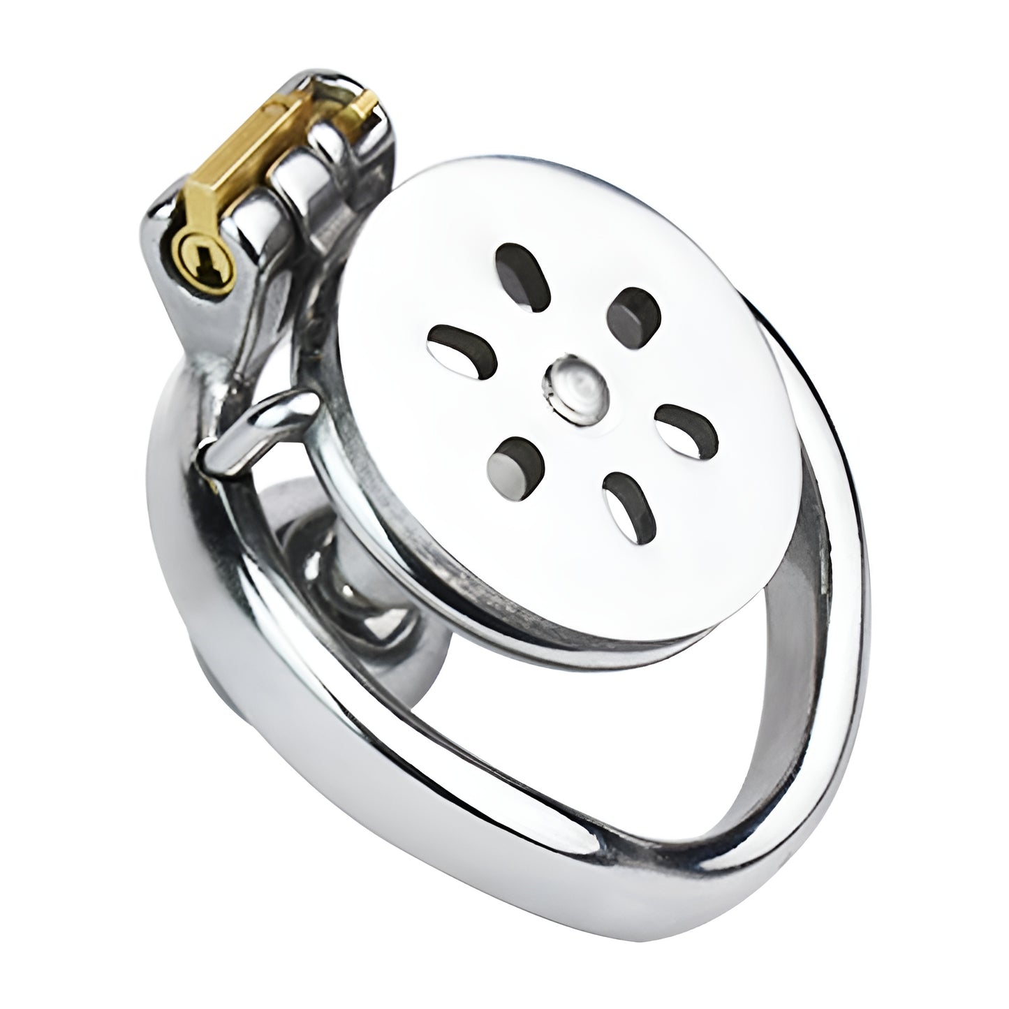 Flat Chastity Cage with Solid Metal Negative Long Bar Ball, F3194