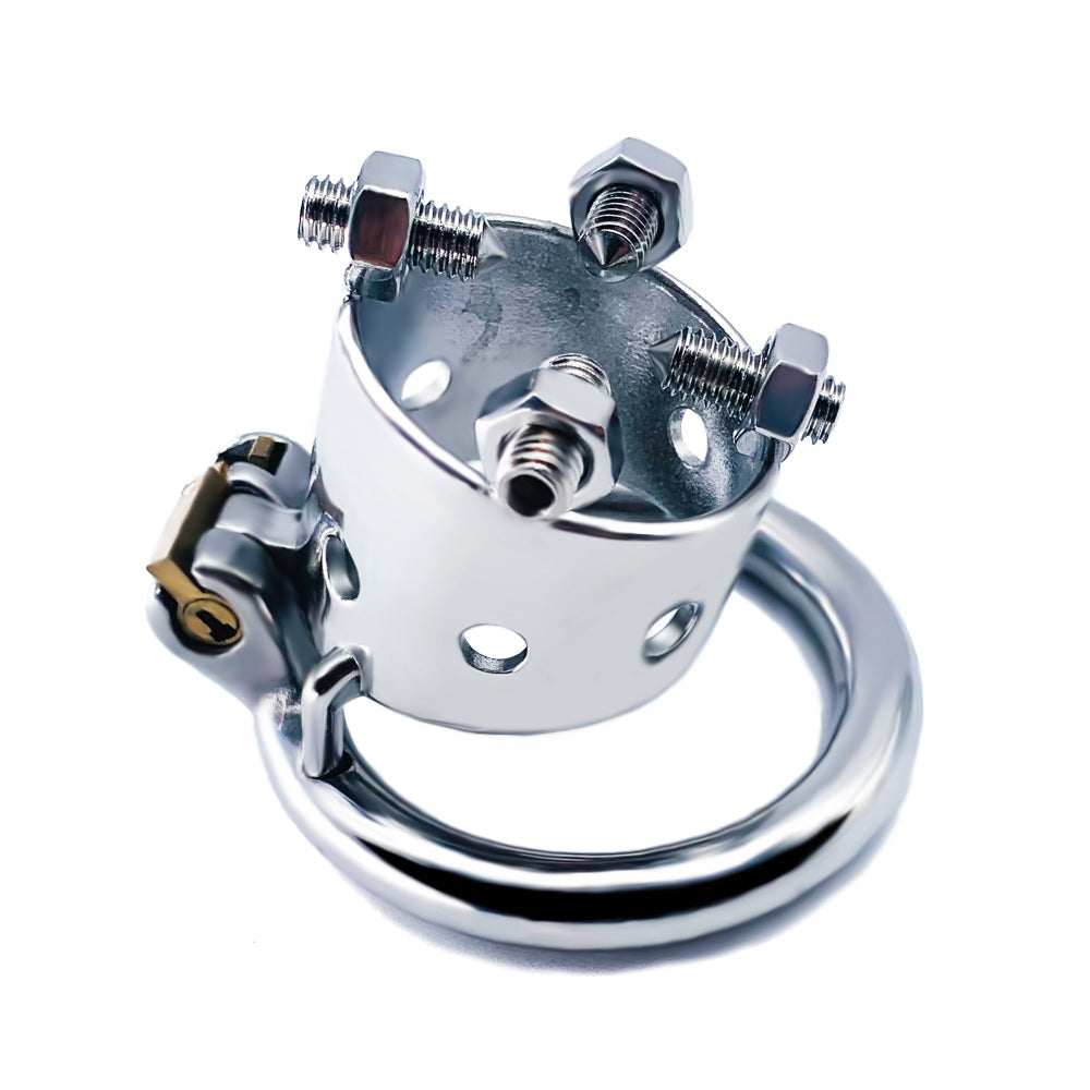 Open Head Male Chastity Cage with Removable Spikes, F3029