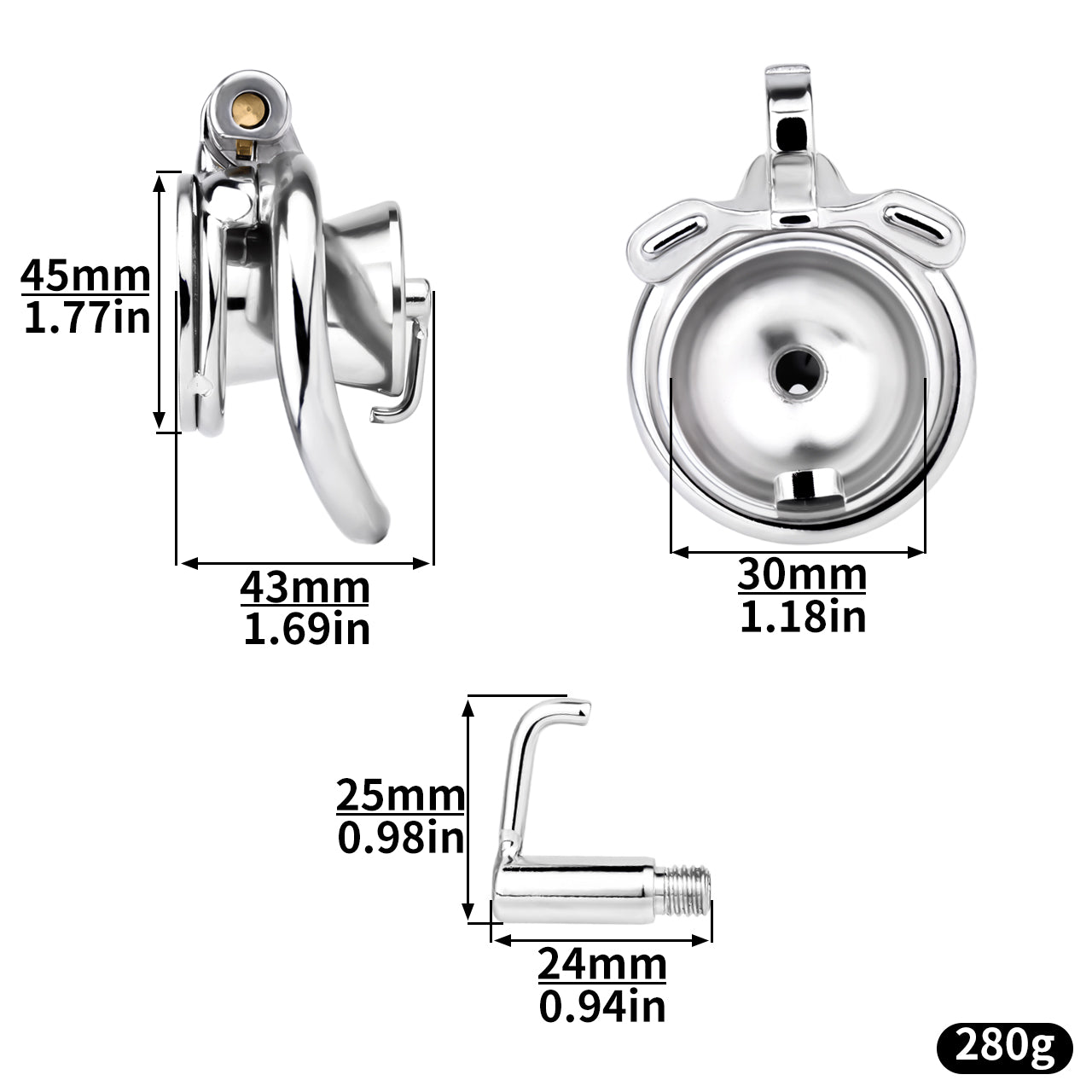 Inverted Prince Albert Piercing Chastity Lock | F3239 - FRRK