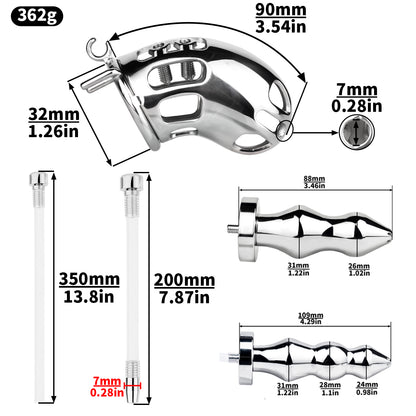 Spiked Chastity Cage With Enema Butt Plug | F3100K - FRRK