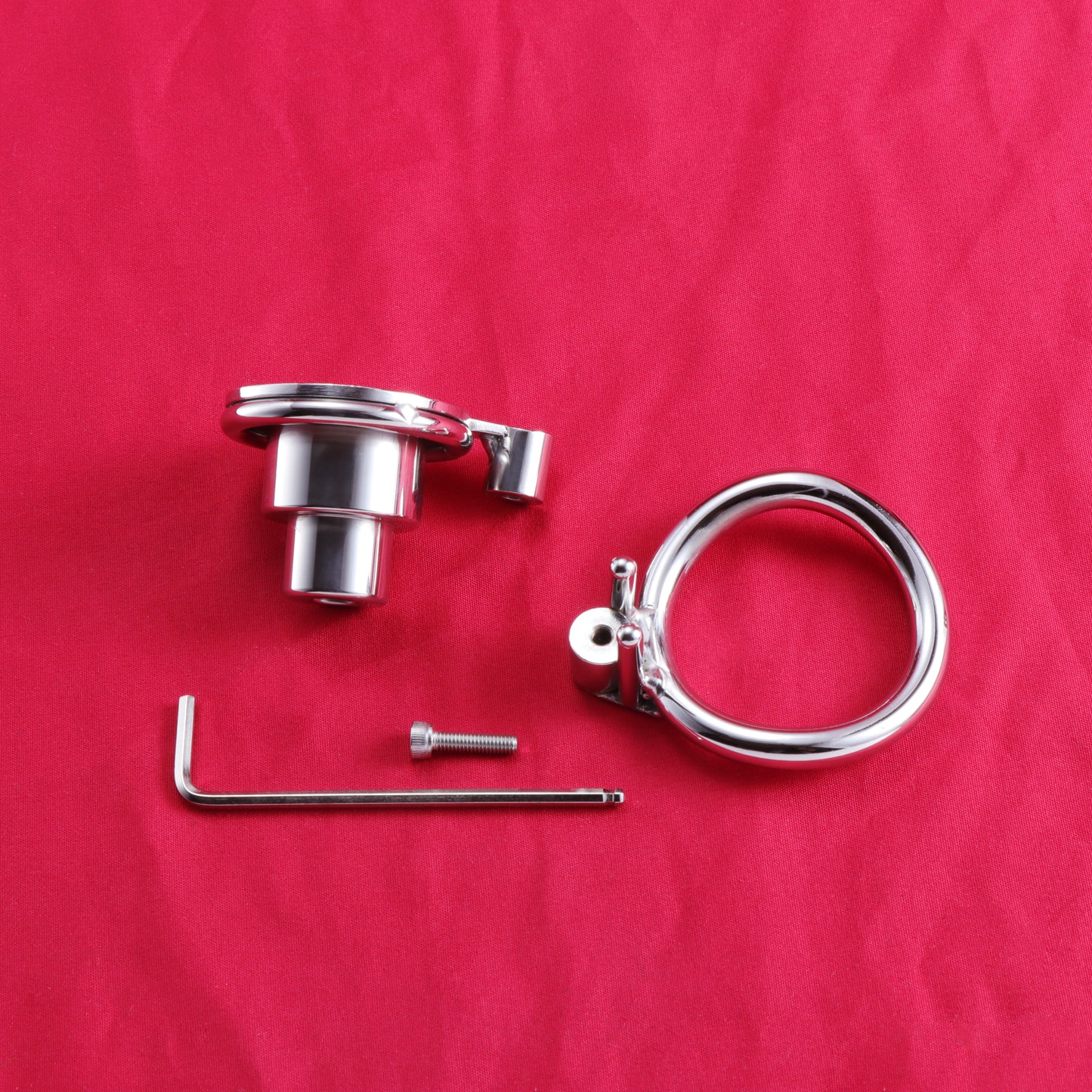 Inverted Double Cylinder Flat Chastity Cage Allen Wrench Lock, F3152