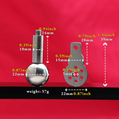 Negative Ball Flat Chastity Cage with Long Bar, F3111