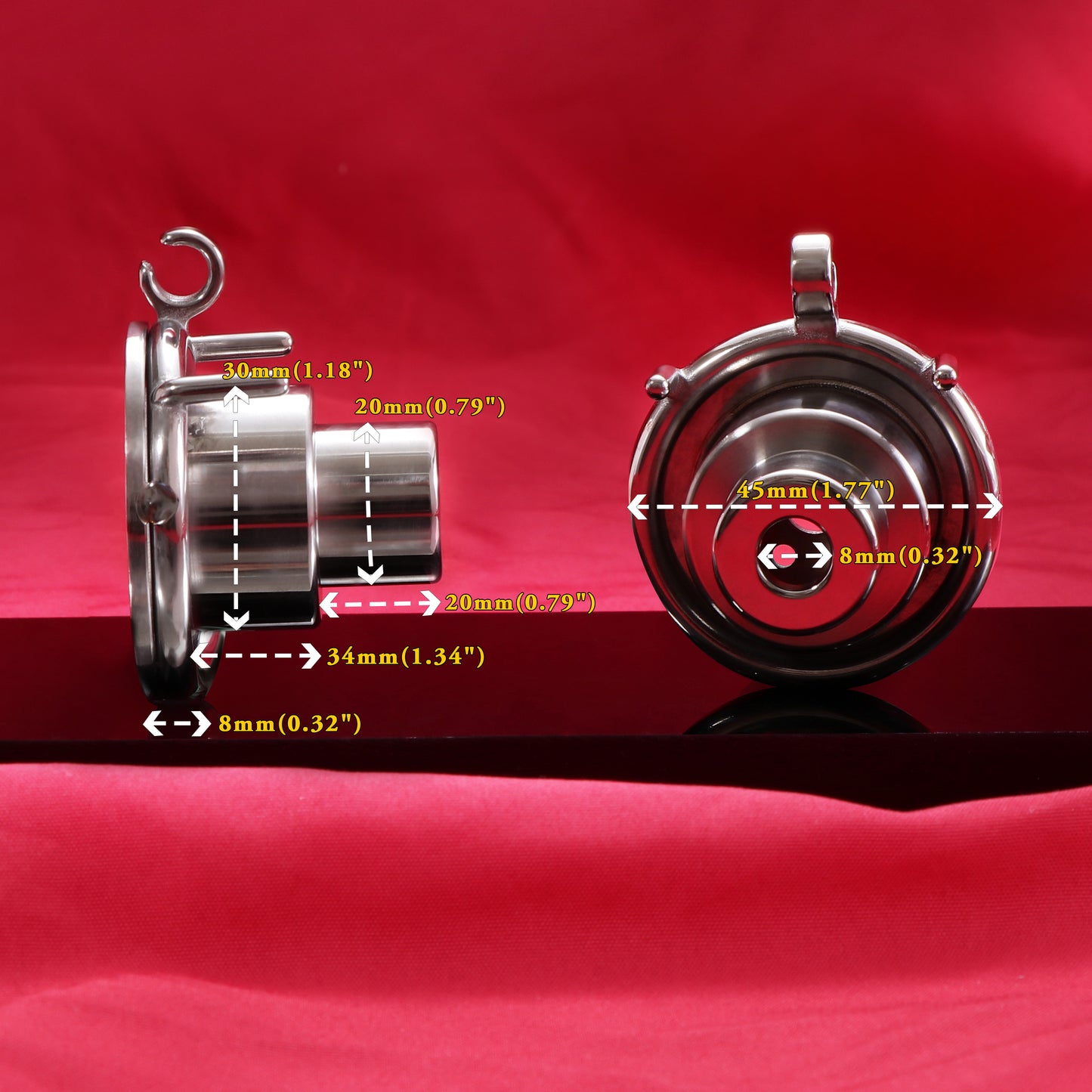 Inverted Double Cylinder Flat Chastity Cage, F3150