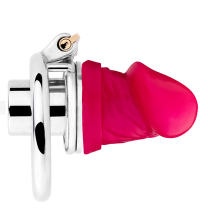 Inverted Single Cylinder Chastity Cage With Dildo & Catheter, F3407