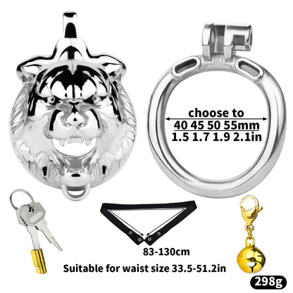 Metal Beast Tiger & Bull Chastity Cage with Bell | F3258 - FRRK