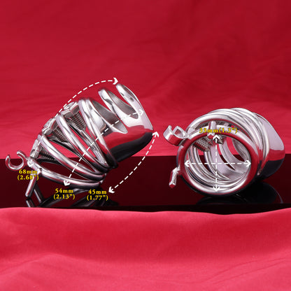 Split-Front Open Spiked Chastity Cage, F3103