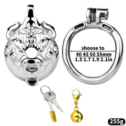 Metal Beast Tiger & Bull Chastity Cage with Bell | F3258 - FRRK