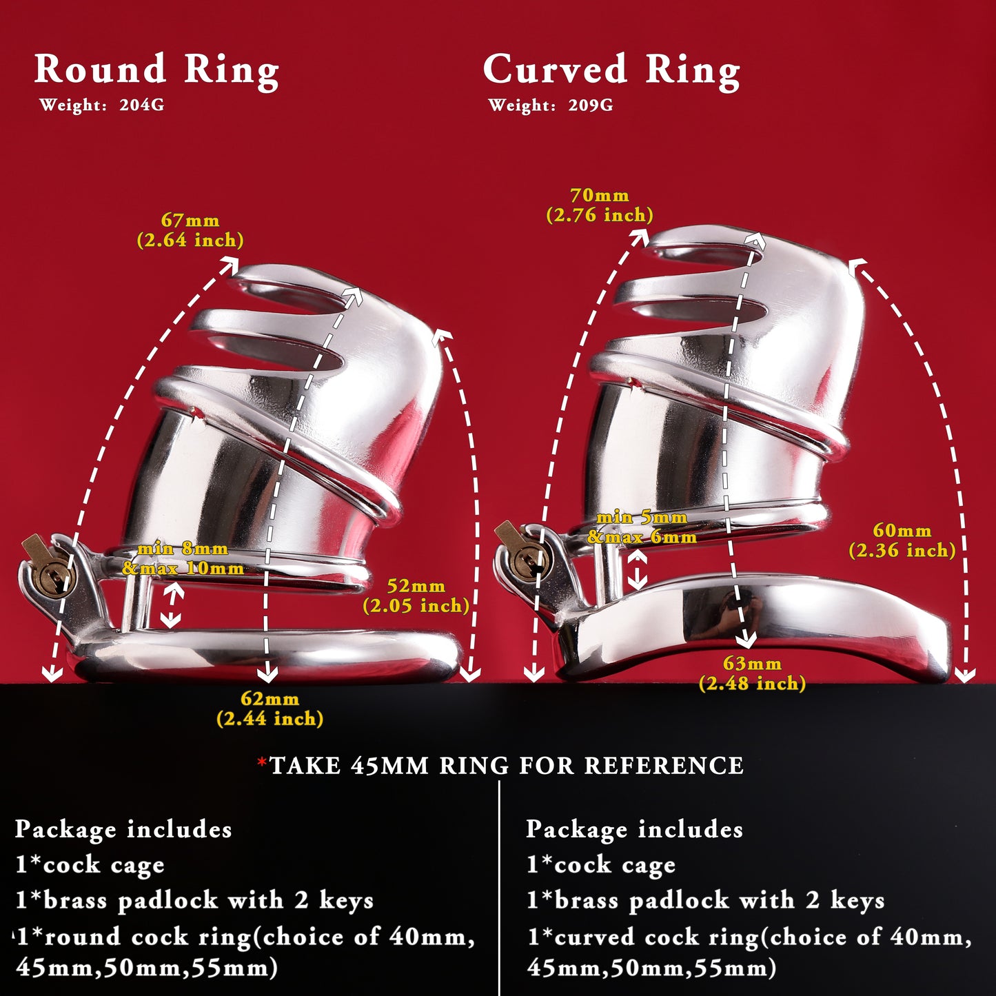 Top Split Open Male Chastity Cage, F3056