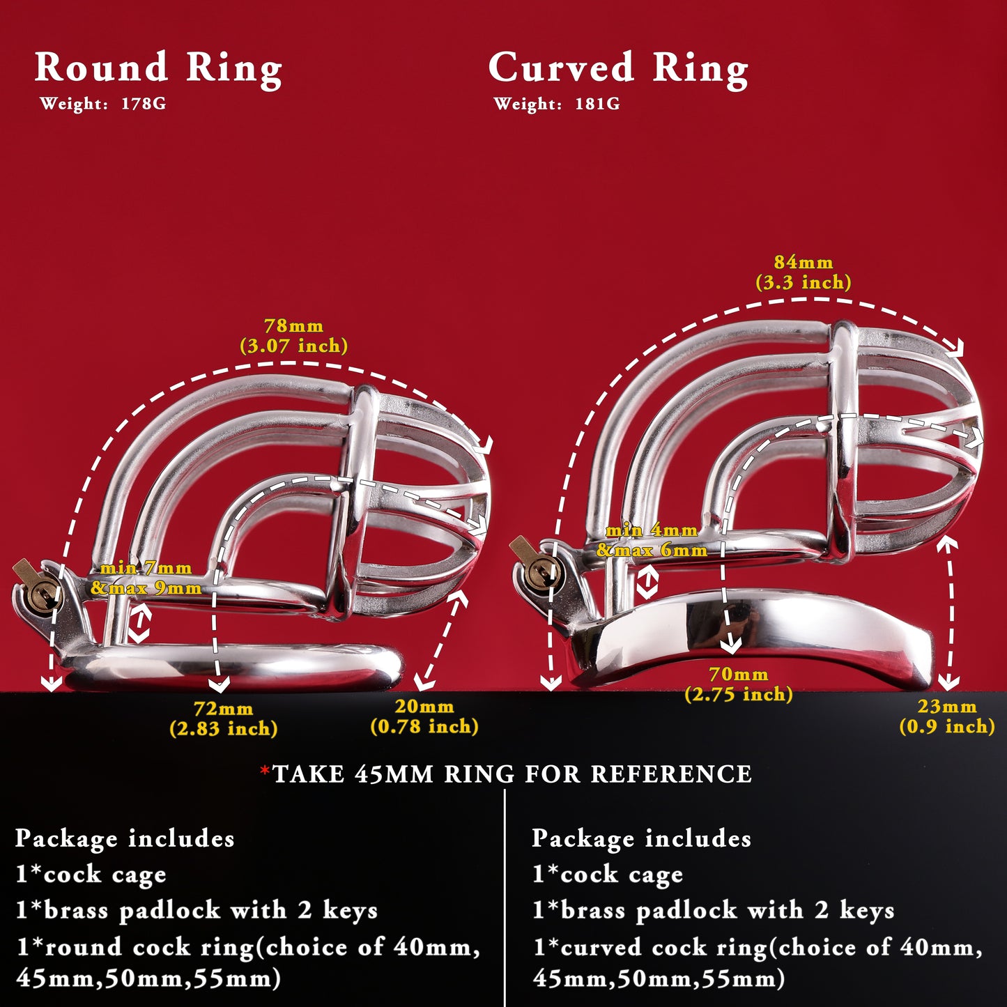 Tiny Dangling cock cage, Curve Chastity Cage Device, F3046