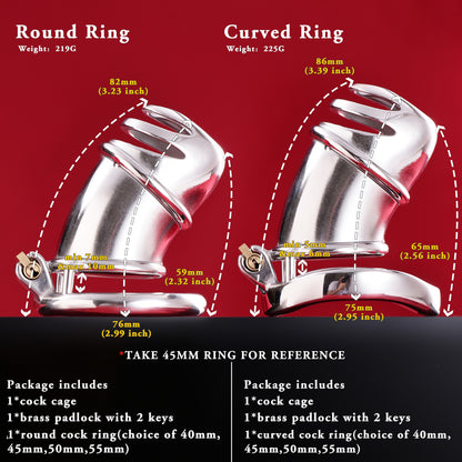 Top Split Open Male Chastity Cage, F3057