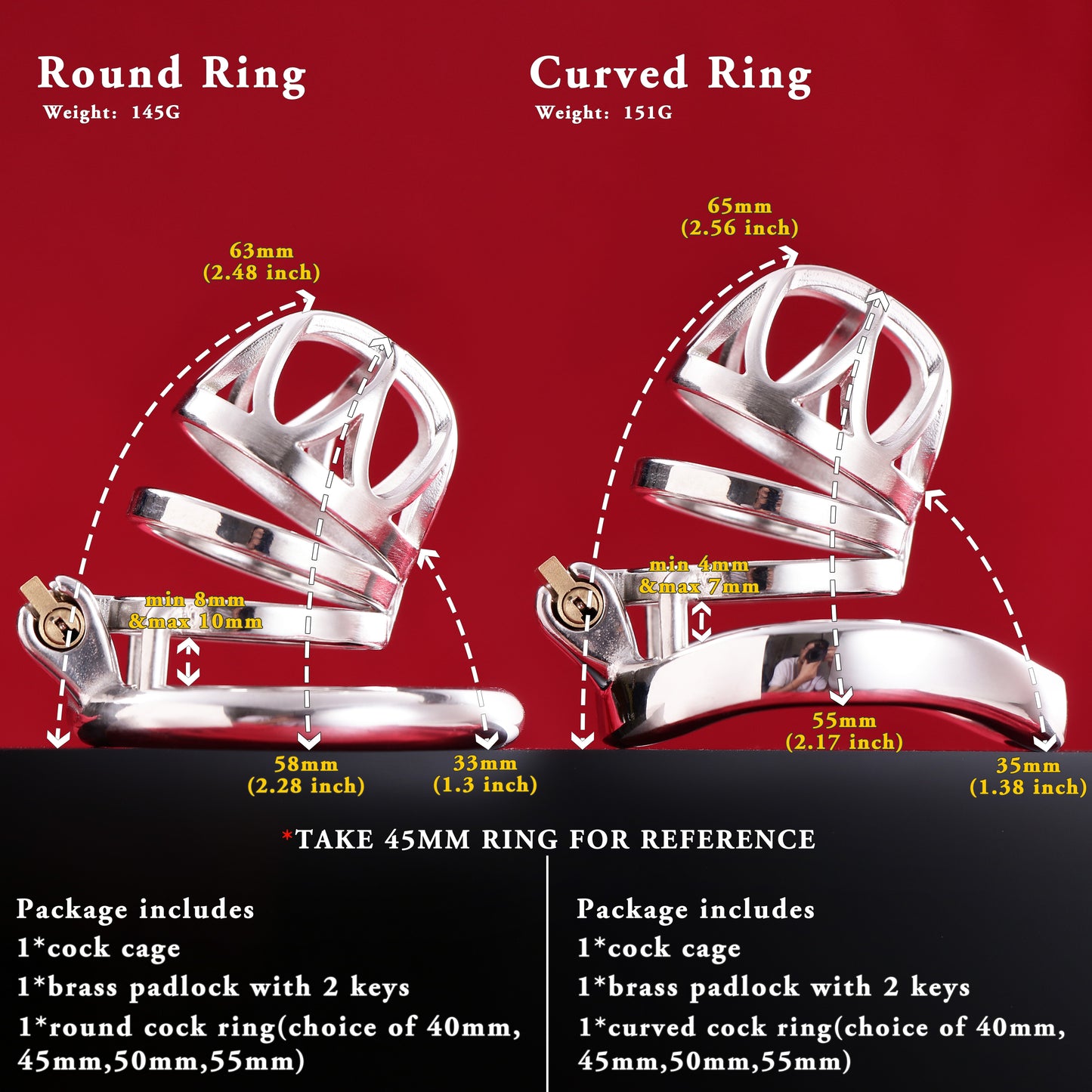 Male Top Split Open Chastity Cage, F3041