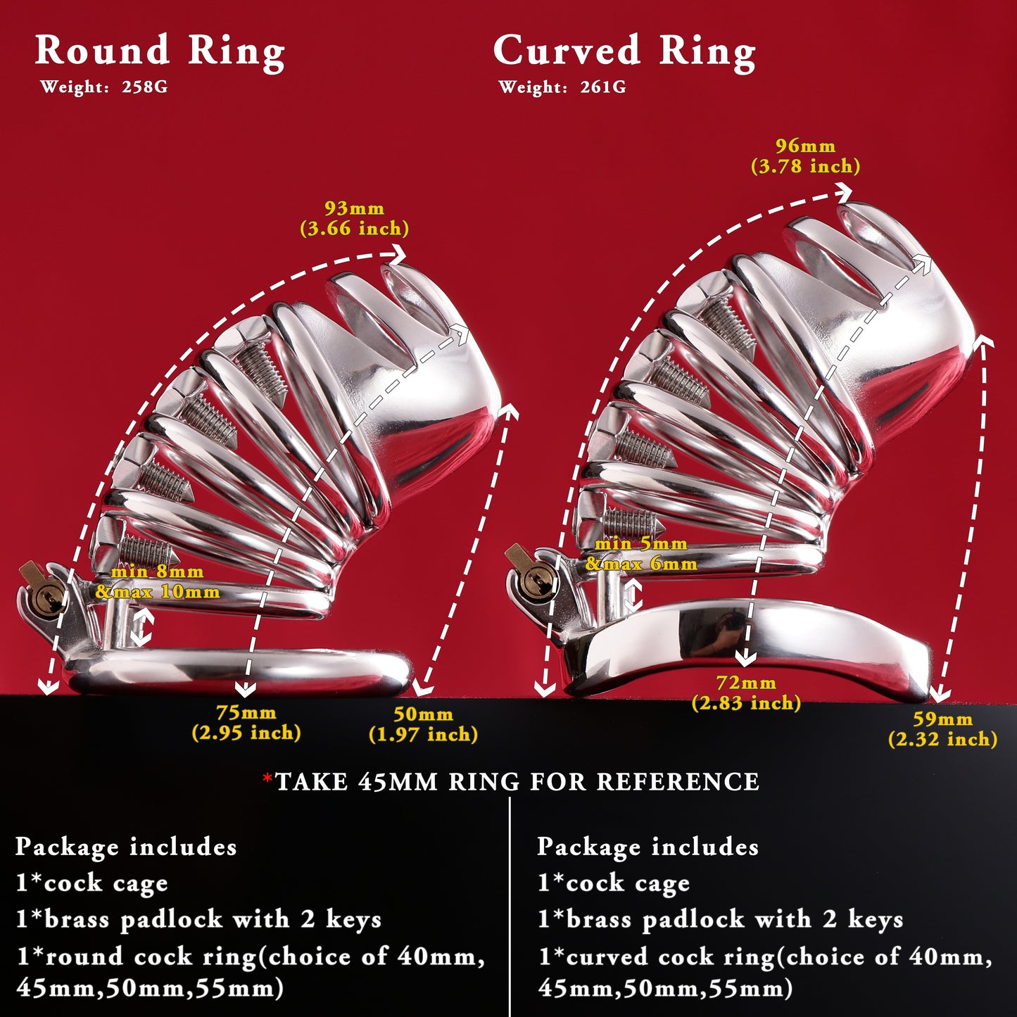 Male Chastity Cage with Screw Spiked, F3050