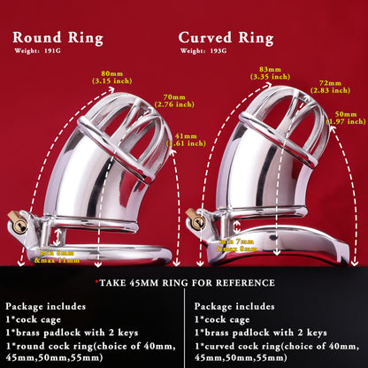 Male Chastity Cage Front Half-Moon Opening, F3095