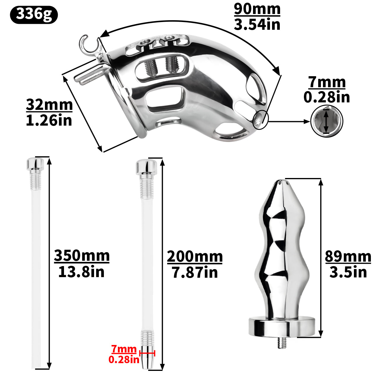 Spiked Chastity Cage With Enema Butt Plug | F3100K - FRRK