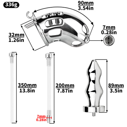 Spiked Chastity Cage With Enema Butt Plug | F3100K - FRRK