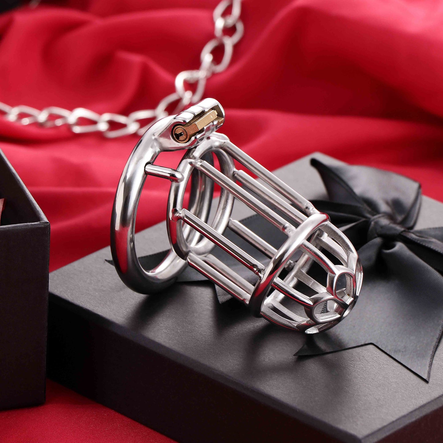 Male Chastity Full Steel Lock-Cock Penis Cage, F3010