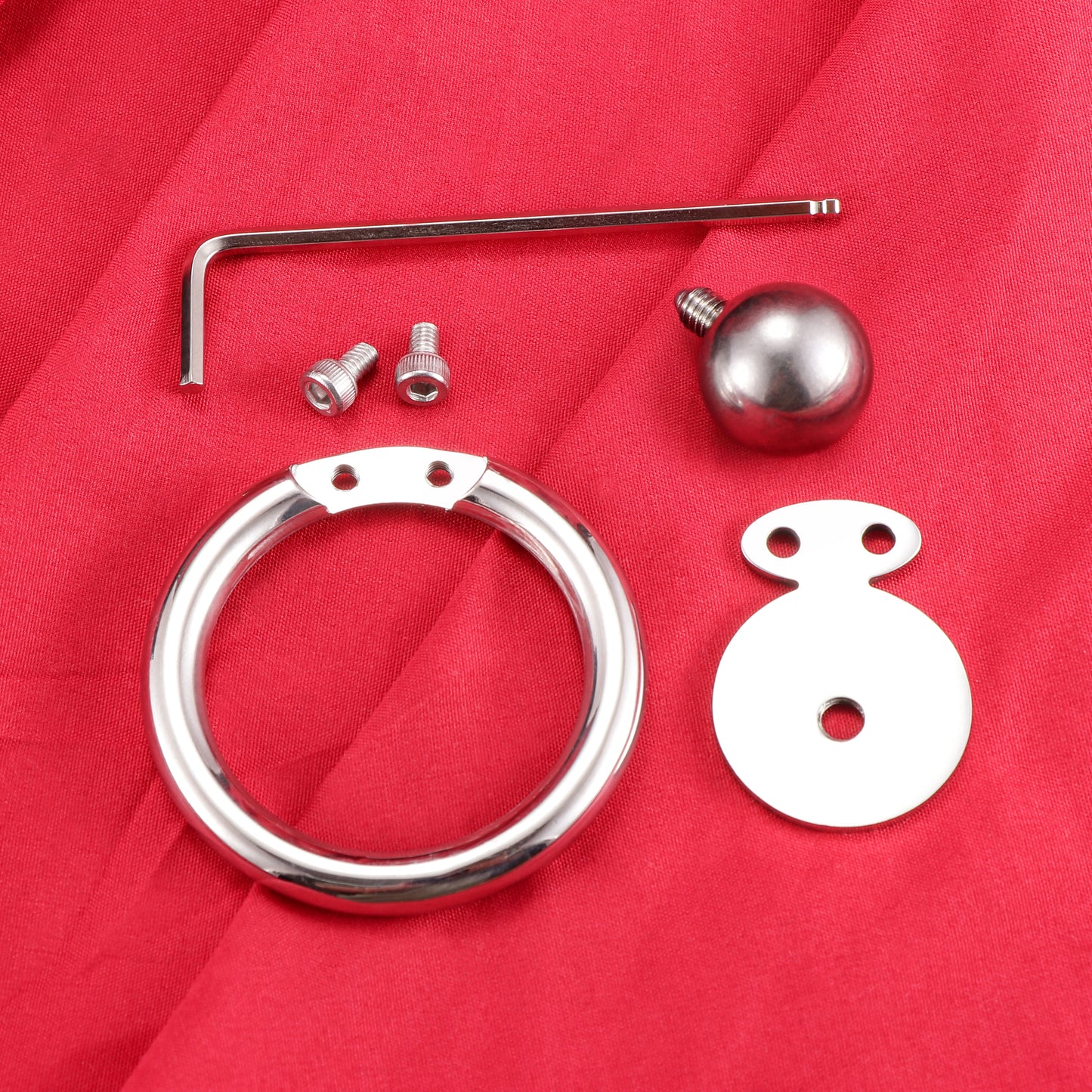 Flat Disc Chastity Cage With Inverted Steel Ball, F3161