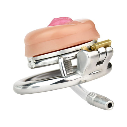 Flat Pussy Chastity Cage with Catheter | F3176P - FRRK