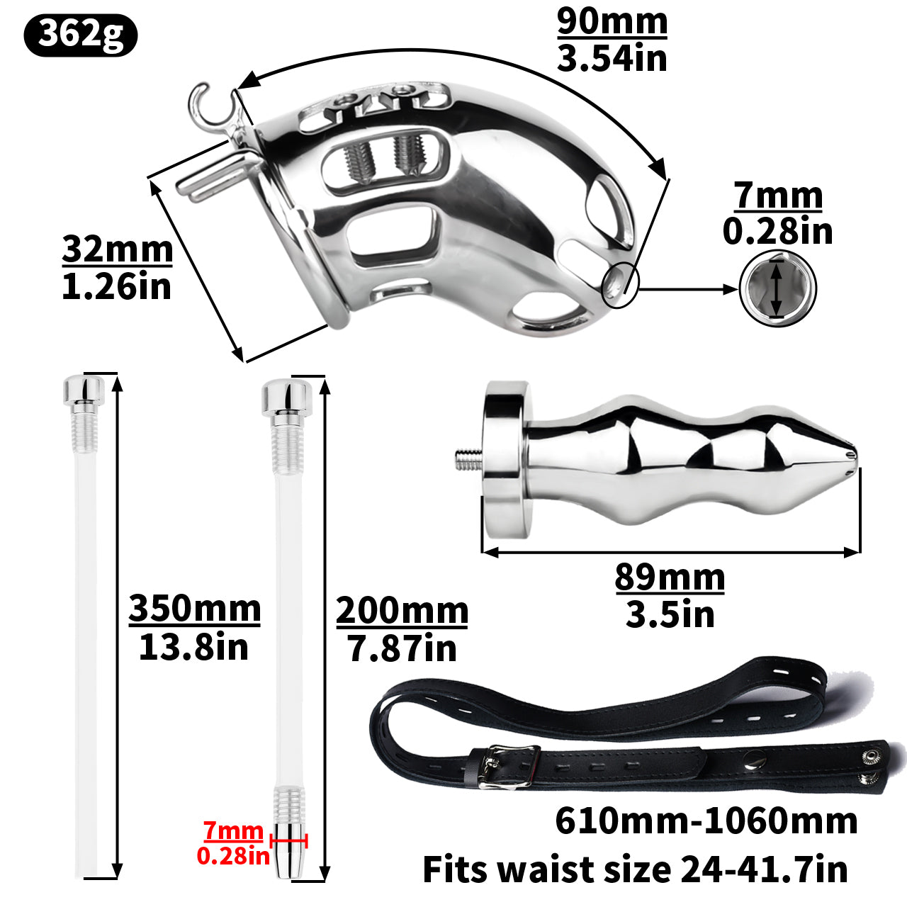 Spiked Chastity Cage With Enema Butt Plug | F3100K - FRRK