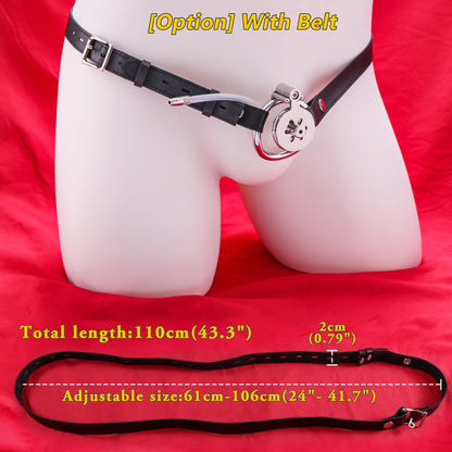 Flat Chastity Cage with Solid Metal Negative Ball and Catheter, F3189