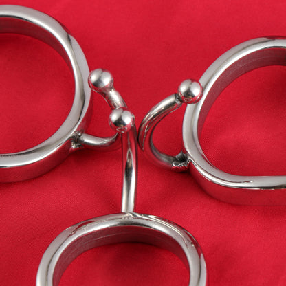 Base Rings for FRRK Chastity Cage (With Ears & Hook) That Fit Internal Side Slide Lock System Only, K03