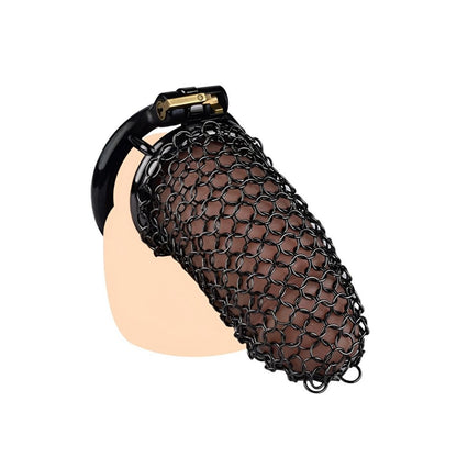 Black Soft Metal Mesh Chastity Cage | F3195B - FRRK