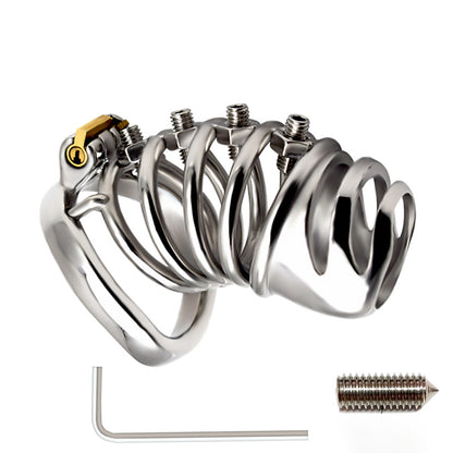 Male Chastity Cage with Screw Spiked, F3050