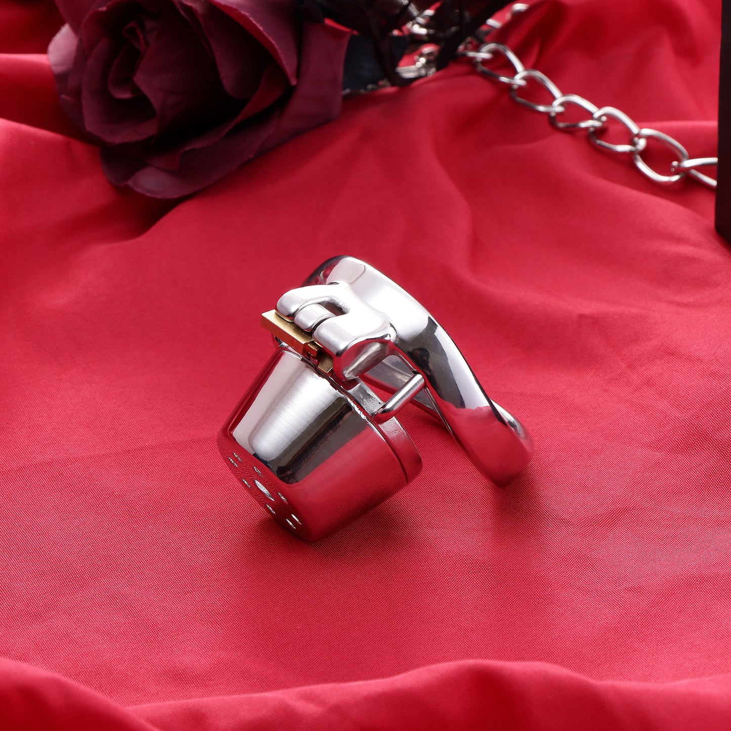 Male Lid Shower Belt Full Close Chastity Cage, F3080