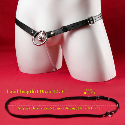 Negative Ball Inverted Steel Flat Chastity Cage with Catheter, F3157