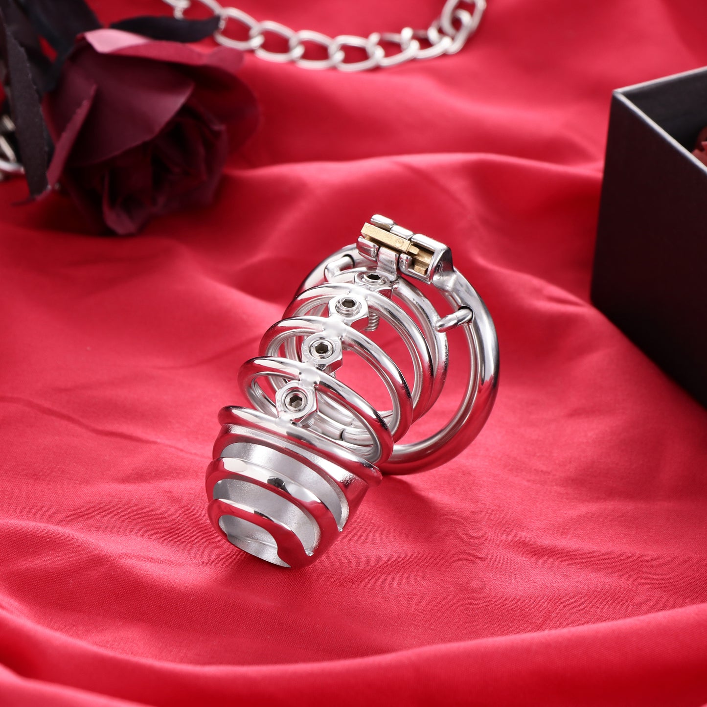 Male Chastity Cage with Screw Spiked, F3050