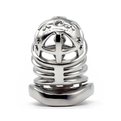 37mm Diameter Large Male Chastity Cage with Screw Spiked, F3070