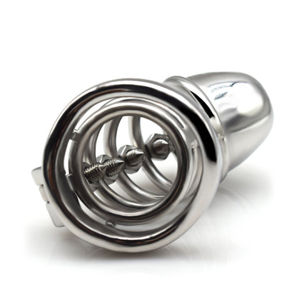 Male Chastity Cage with Screw Spiked, F3050