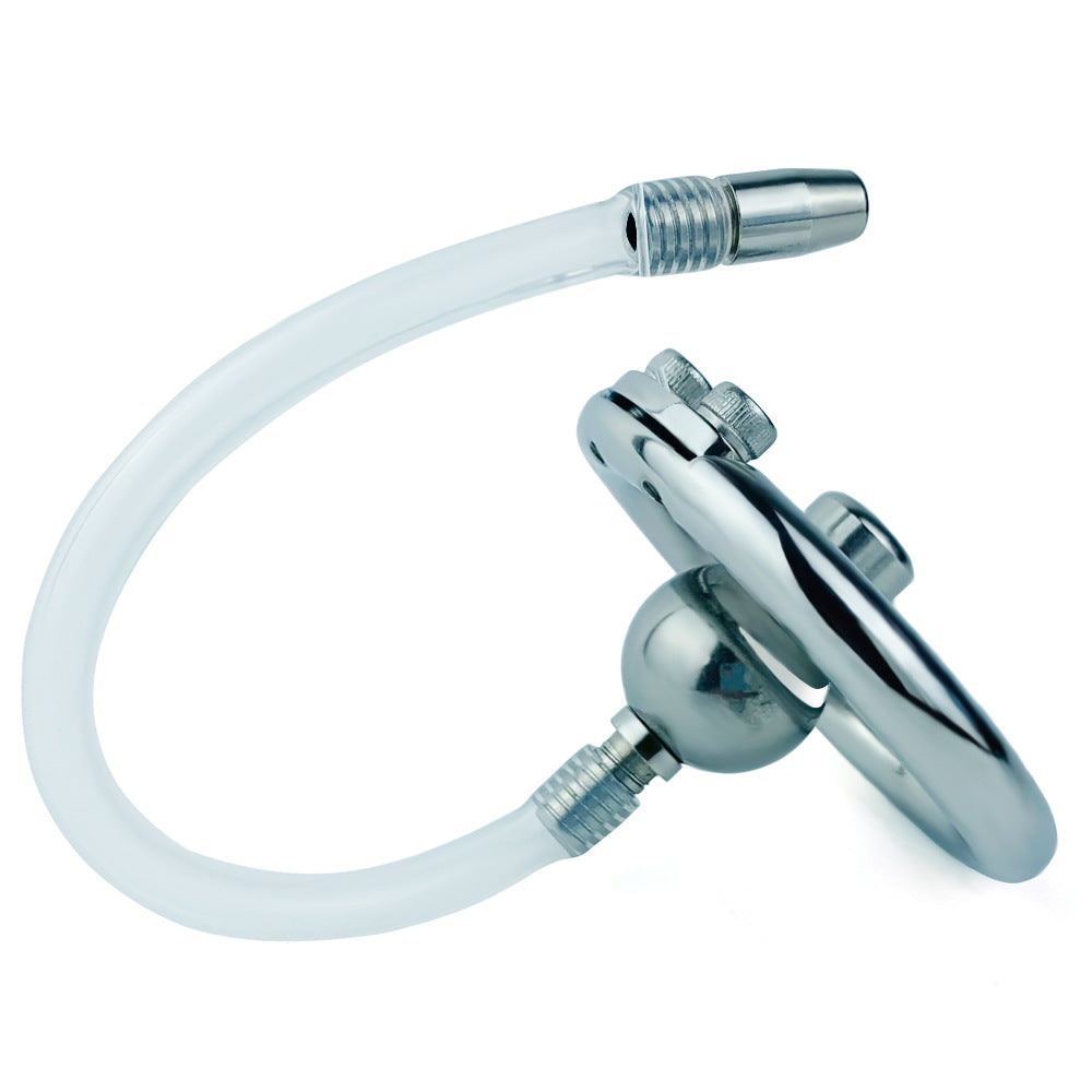 Flat Disc Chastity Cage With Inverted Steel Ball Catheter, F3160