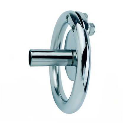 Flat Disc Chastity Cage With Inverted Steel Long Bar Ball, F3162