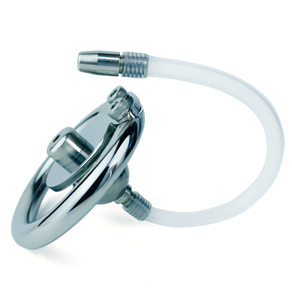 Flat Disc Chastity Cage With Inverted Steel Ball Catheter, F3160