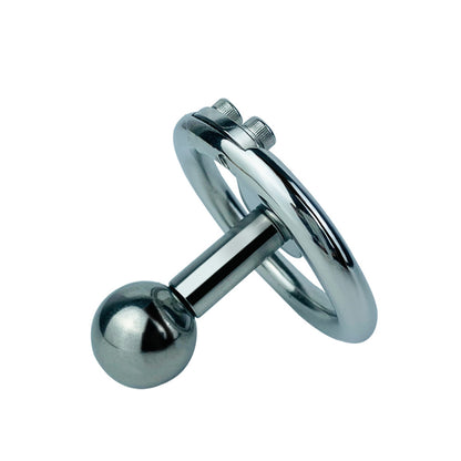 Negative Long Bar Ball Inverted Steel Flat Chastity Cage, F3159