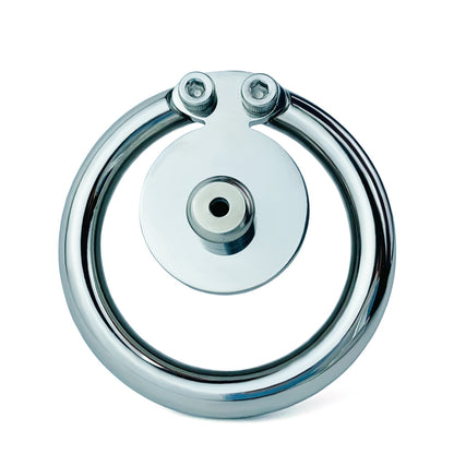 Flat Disc Chastity Cage With Inverted Steel Ball Catheter, F3160