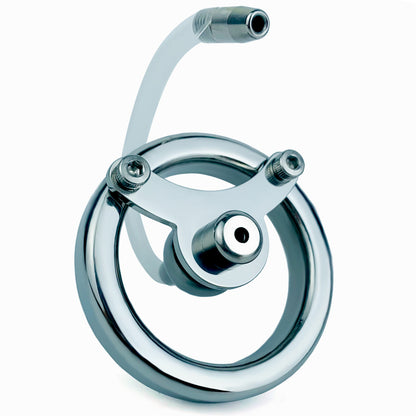 Inverted Negative Ball Flat Chastity Cage with Catheter, F3163