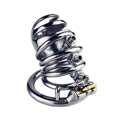 Split-Front Open Spiked Chastity Cage, F3103