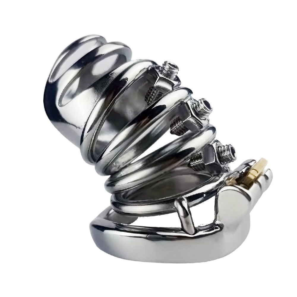 Split-Front Open Spiked Chastity Cage, F3103