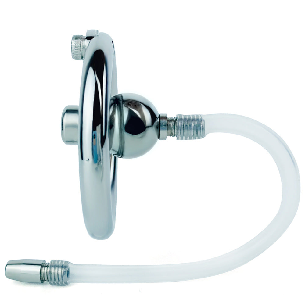 Flat Disc Chastity Cage With Inverted Steel Ball Catheter, F3160