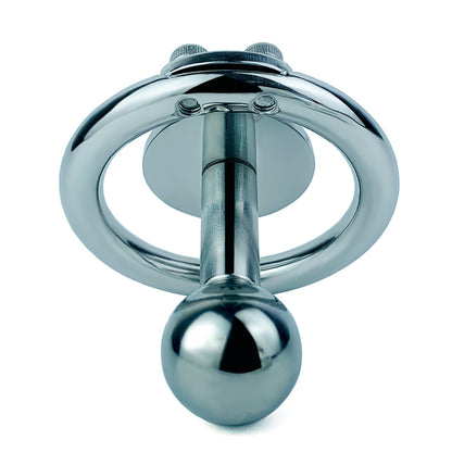 Flat Disc Chastity Cage With Inverted Steel Long Bar Ball, F3162