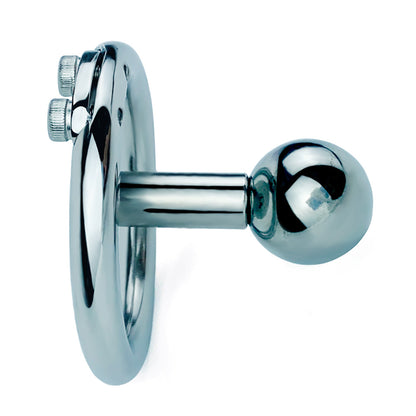 Flat Disc Chastity Cage With Inverted Steel Long Bar Ball, F3162