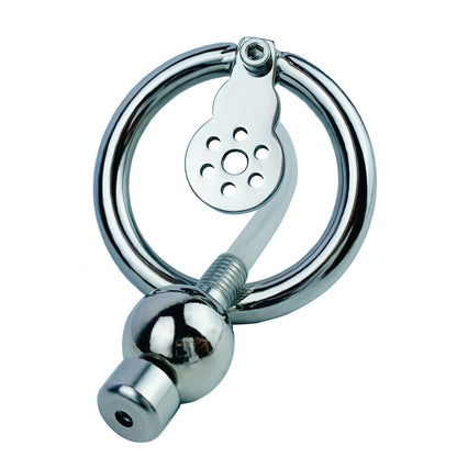 Negative Ball Flat Chastity Cage with Catheter, F3109