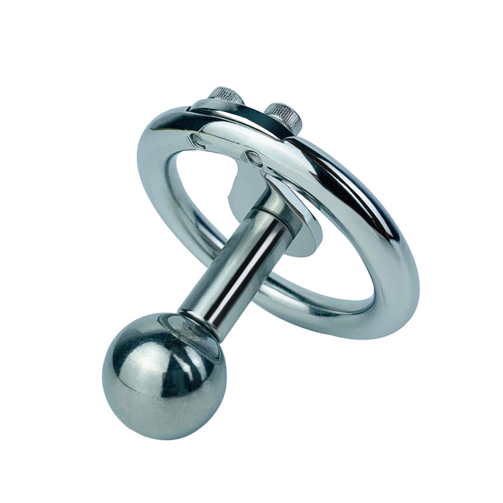 Negative Long Bar Ball Inverted Steel Flat Chastity Cage, F3159