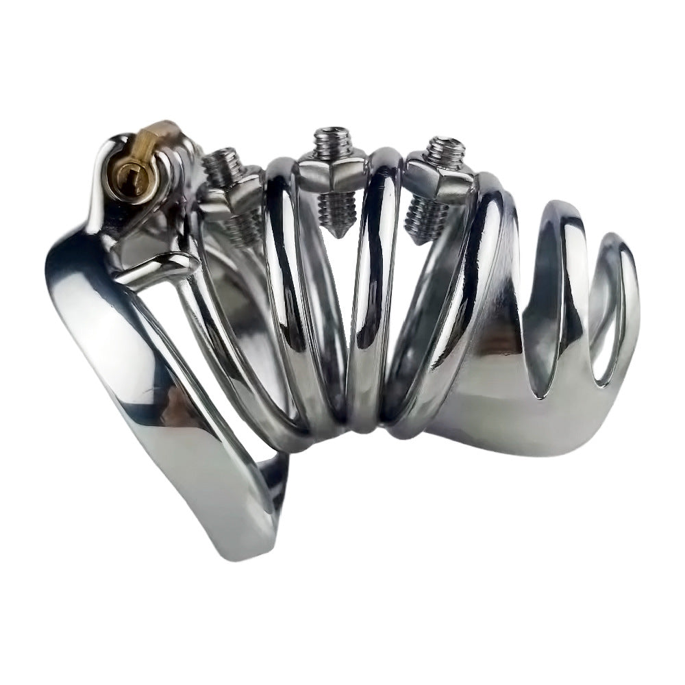 Split-Front Open Spiked Chastity Cage, F3103